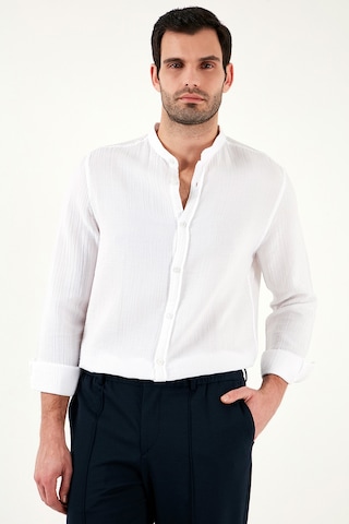 Buratti Pamuklu Regular Fit Hakim Yaka Erkek Gömlek Cf25S127702 Beyaz