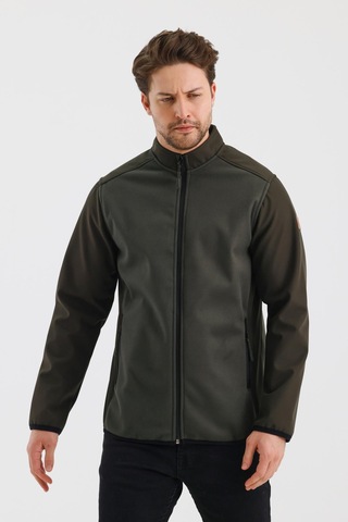 Alexandergardi Alexandergardı Dik Yaka Fermuarlı Astarsız İçi Polar Su İtici Softshell Kumaş Mont E24-mnt-02 001