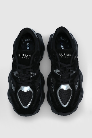 Lufian Mark Erkek Deri Sneaker Ayakkabı Siyah Siyah 112230240100100 Siyah