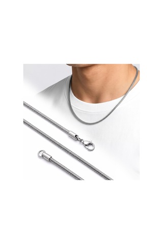 Beycen Aksesuar Spiral Erkek Çelik Kolye 3mm 55cm Gümüş Renk 3902eck038 Çok Renkli