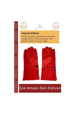 Yanmazeldiven Isıya Dayanıklı Yanmaz Su Geçirmez Ergonomik Standart Sanayi İş Çok Amaçlı Deri Eldiv
