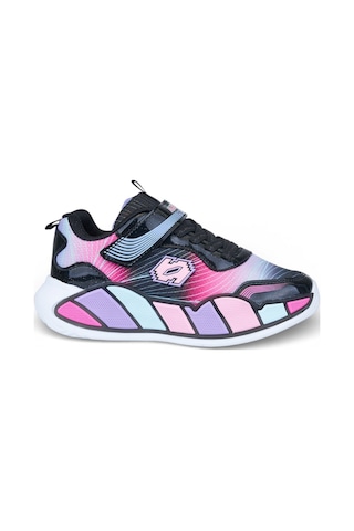Nstil Günlük Unisex Çocuk Spor Ayakkabı Sneaker Cırtlı Rahat Hafif Konforlu Dayanıklı 02-03 Siyah