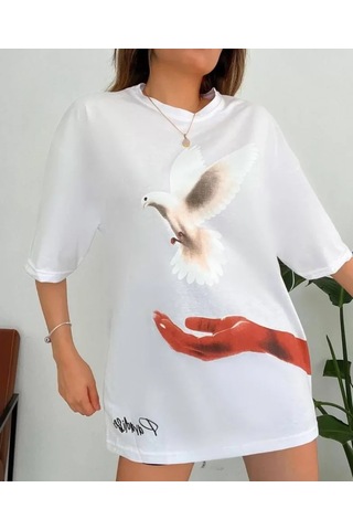 Dogutrend Dijital Baskılı T-shirt - Beyaz