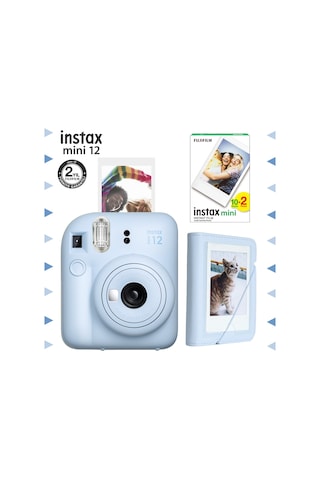 Fujifilm Instax Mini 12 Fotoğraf Makinesi + 20'li Film + Mini Albüm Mavi