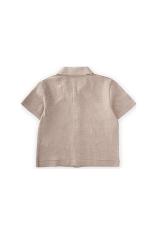 Cigit Kısa Kollu Keten Gömlek 2-7 Yaş Naturel NATUREL