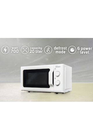 Zilan ZLN1174 700 W Mikrodalga Fırın 20 L Kapasite 6 Kademeli Buz Çözme