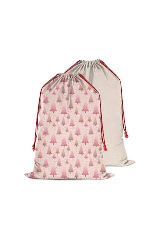 Büyük Noel Baba Hediye Çantası, Pamuklu Kordonlu, Yeniden Kullanılabilir Noel Ağacı Parlak Toz