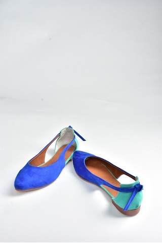 Fox Shoes Saks Mavi/su Yeşili Kadın Babet H726324002 Saks Mavi -Yeşil
