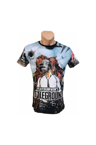 Dijital Baskı Pubg Palyer Gamer Tshirt Çok Renkli