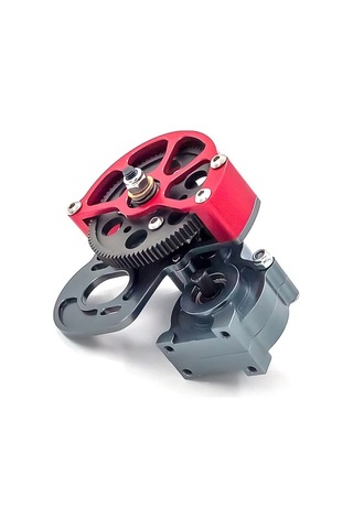 Besthome1 Scx10 Tam Metal Dişli Kutusu - Kırmızı Alüminyum Yükseltme Parçası