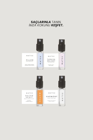 Saç Parfümü Deneme Seti 4 X 2 Ml Pillow, Salted, Harmony, Turkish Delight Çiçek