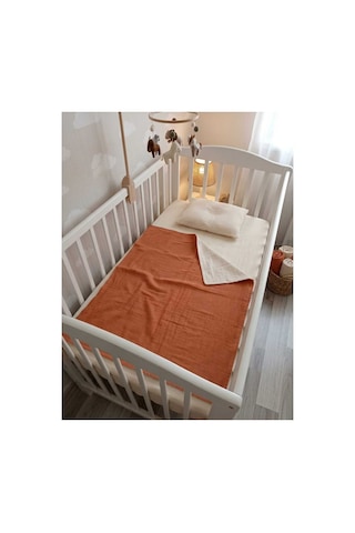 Müslin Bebek Nevresim Takımı Bej - Kiremit