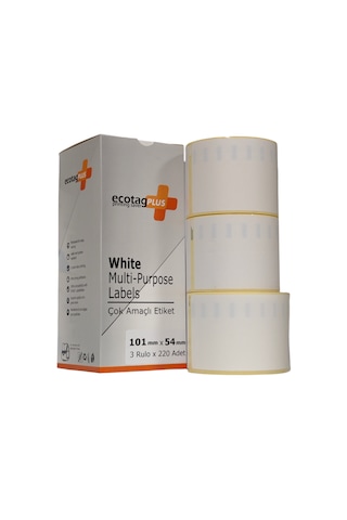 Ecotagplus Dymo Muadili Etiket - 101 Mm X 54 Mm - 3 X 220 Adet - Eko Paket - 99014 1