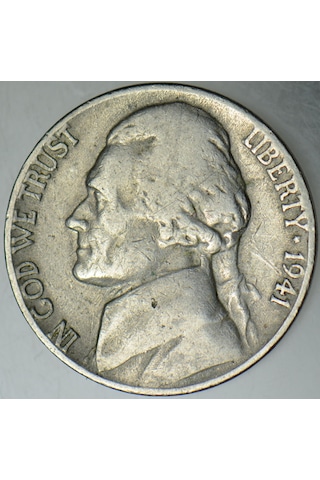 Amerika 5 Cent 1941 Jefferson Nıckel. İkinci Dünya Savaşı Dönemi.