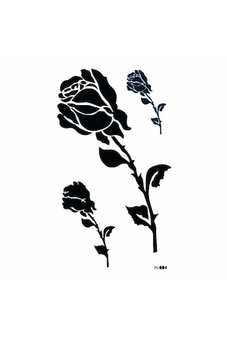 Geçici Dövme Üçlü Tek Dal Gül Tattoo Kol Bilek Omuz Bacak Kadın Dövmesi