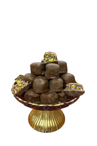 Çikolata Kaplı Antep Fıstıklı Lokum 400 Gram