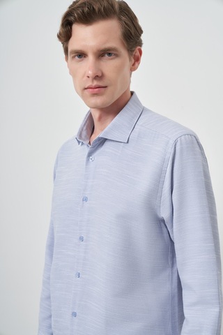 Morven Erkek Mavi Slim Fit İtalyan Yaka Gömlek 25mc004021300 Mavi