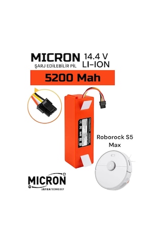 Roborock S5 ,s5 Max Uyumlu 14.4v 5200 Mah Robot Süpürge Bataryası