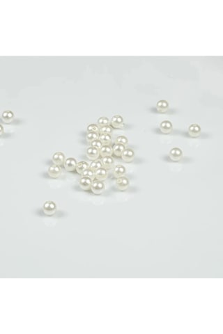 8 Mm Krem Renk İnci Boncuk, 500 Gr , Plastik İnci Boncuk