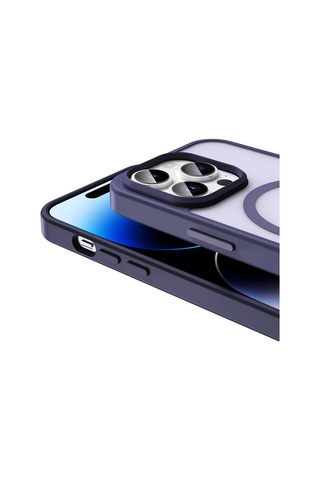 Rba Aksesuar Apple Uyumlu iPhone 14 Pro Kılıf M-safe Şarj Özellikli Mat Arka Yüzey Rba Sio Kapak - Siyah Siyah