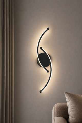 AvizeGO Bero Modern Led Duvar Apliği Günışığı Siyah