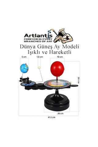 Dünya Güneş Ay Modeli Işıklı Ve Hareketli 1 Adet Güneş Sistemi Deney Seti Astronomi Solar Sistem Deney Seti