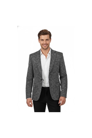 Erkek Tek Spor Ceket Çift Yırtmaçlı Bgl-st04981 Füme