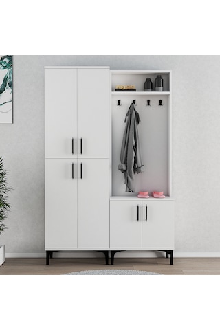 Ferniso Mobilya Portmanto+ayakkabılık Beyaz