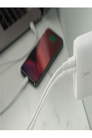 Belkin WCH013VFWH Çift USB-C Power Delivery GaN Duvar Şarj Cihazı