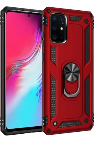 Ally Sm Samsung Samsung Galaxy Uyumlu S20 Yüzüklü Kılıf Armor Shockproof Ring Kılıf- 5775 Gri