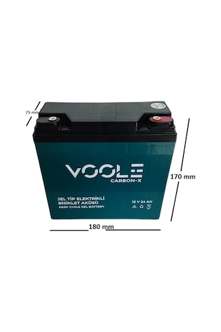 Voole 12v 24 Ah Elektrikli Bisiklet Jel Aküsü