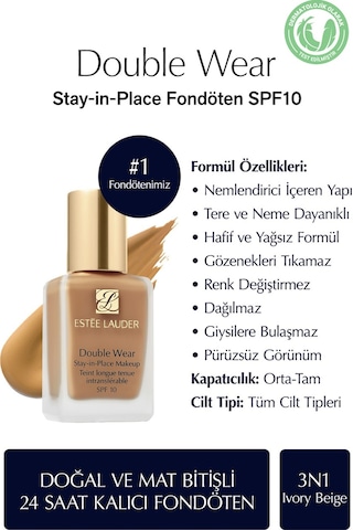 Estee Lauder Double Wear Spf10 3N1 Ivory Beige Fondöten 30 ML