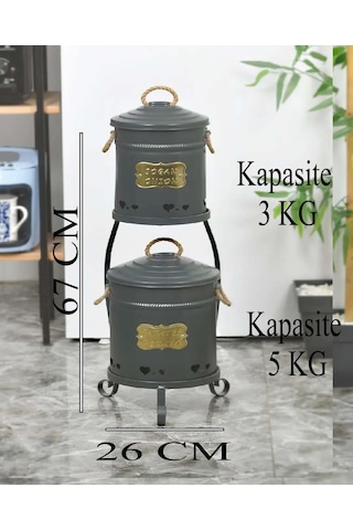 Patates Soğan Kovası 2 Katlı Antrasit Renk Antrasit