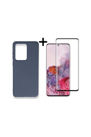 Samsung Galaxy Uyumlu S20 Ultra Lansman Içi Kadife Telefon Kılıfı Ve Tam Kaplar Polymer Nano Ekran Koruyucu Col179203-gri