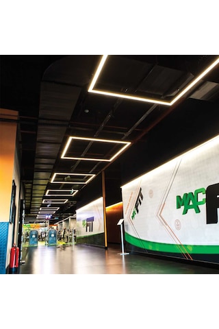 Linear Lineer Kare 60x60 Armatür Askı Aparatı Dahil Siyah