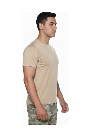 Özel Üretim Hava Alan Görev Kıyafeti Hareketli Yaşam Single Sword Kısa Kol Microfiber T-shirt Fanila Standart