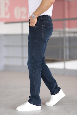 Bürke Premium Erkek Koyu Lacivert Renk Regular Fit Rahat Kesim Esnek Likralı Denim Jeans Kot Pantolon