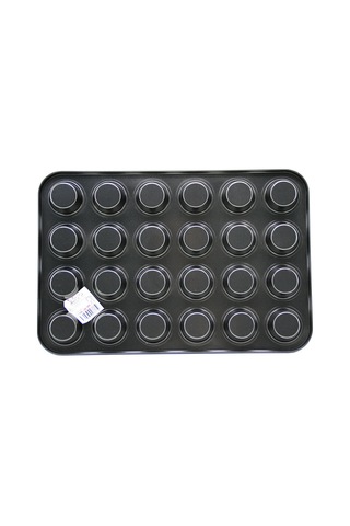 İbico İ22-377 Metal Muffin Ve Kek Kalıbı 24 Gözlü - Siyah Düz Çok Renkli
