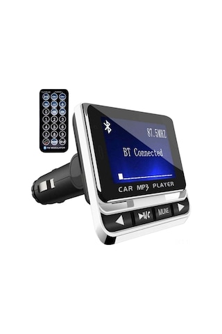Springsun Pethuel Siyah Araç Bluetooth Fm Transistörü - 1.4 İnç Lcd Ekranlı, Usb Şarj, Tf Kart/müzik Çalar, Eller Serbest Araç Mp3 Oynatıcı Cz-mp3-01