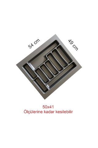 Gri Renk Çekmece Düzenleyici Kaşıklık T-2254 / 54x49 cm