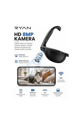 Bagajon Ryan Ry-aıg01 Yapay Zeka Destekli Kameralı Akıllı Gözlük 8mp Anlık Çeviri, Fotoğraf Video, Bluetooth, Sesli Asistan-14905