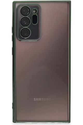 Cosmotex Newface Samsung Galaxy Note 20 Ultra Kılıf Razer Lensli Silikon - Yeşil
