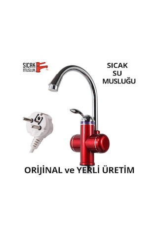 Sıcak Musluk Elektrikli Sıcak Musluk Ani Su Isıtıcı Termal Şofben Musluk Kırmızı Sıcak Musluk Elektrikli Sıcak Musluk Ani Su Isıtıcı Termal Şofben Musluk Kırmızı