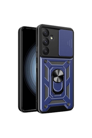 Samsung Galaxy A35 İle Uyumlu Kılıf Magnetik Standlı Kamera Korumalı Sürgülü Kapak