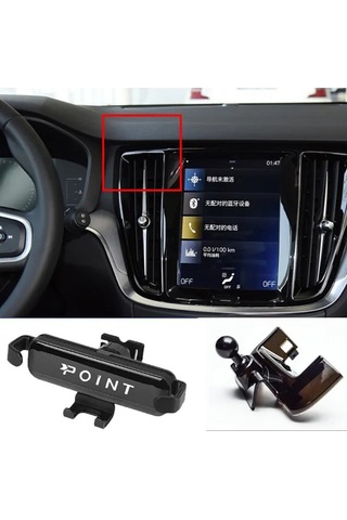 Volvo S60 Araca Özel Cep Telefonu Tutacağı Robotik Oynar Başlıklı 2018-2024 Arası Profesyonel Ürün Siyah