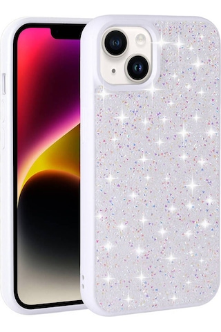 Apple Uyumlu iPhone 13 Parlak Taşlı Tasarım Pırlanta Csk Zore Kılıf-pembe
