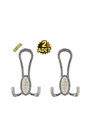 Krom Desenli Vestiyer Portmanto 2 Adet Askılık Metal Krom