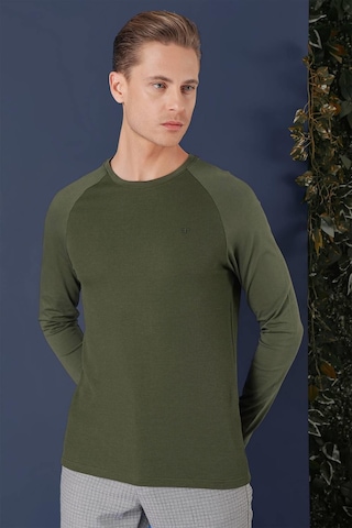 Efor Ts 872 Slim Fit Haki Spor T-shirt Haki