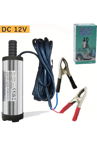 12v Taşınabilir Paslanmaz Çelik Dalgıç Pompa, Dc 12v, Dizel, Kerosen & Su İçin İdeal - Hafif, Kolay Kurulum, 3m Tel, Kömür Yağı, Küçük Boyut