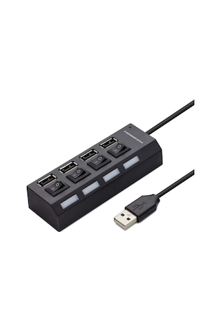 Usb Çoklayıcı Kablolu Anahtarlı 4 Port Hd-102